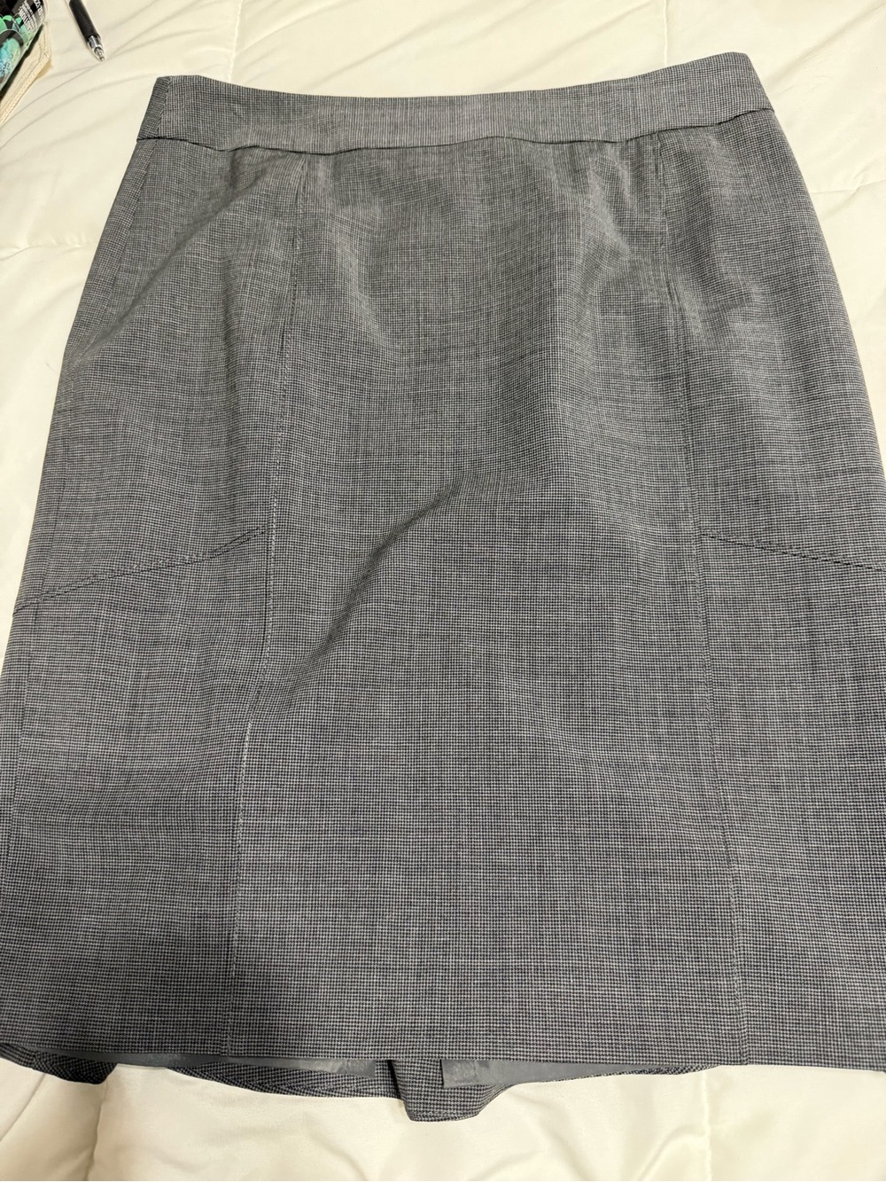 Ann Taylor Gray A-Line Panel Skirt - Picture 3 of 6